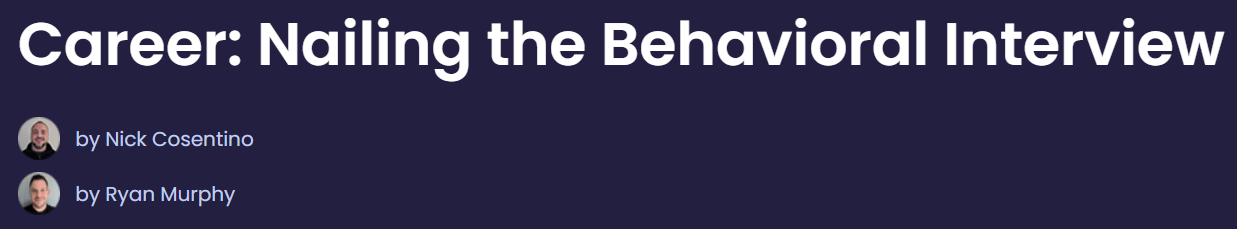 Pictures · Dometrain — Career: Nailing the Behavioral Interview 2024-11