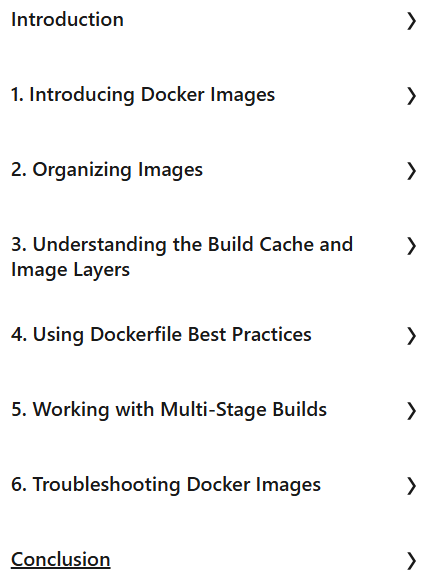 Course topics · Docker: Build and Optimize Docker Images 2025-8