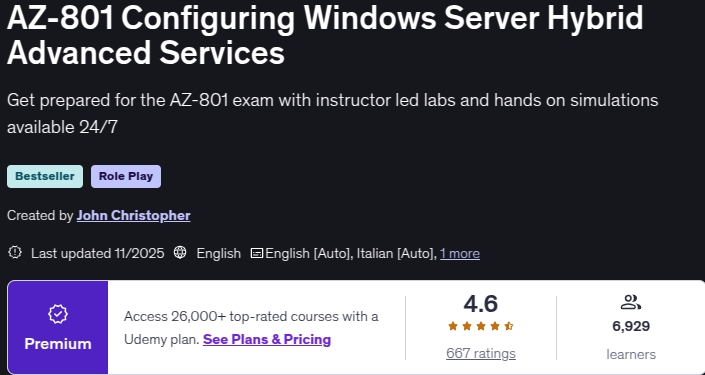 الصور · إس -801 تكوين Windows خدمة الخادم الهجينة المتقدمة 2025-11