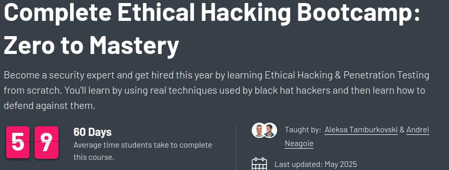 Pictures · ZeroToMastery — Complete Ethical Hacking Bootcamp: Zero to Mastery 2025-4