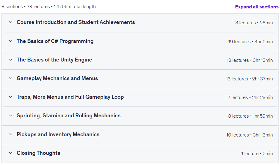 Course topics · Unity 6 & C# Programming Crash Course For Complete Beginners 2026-3