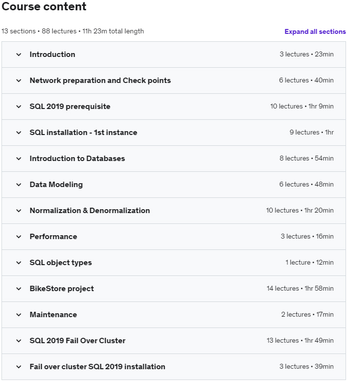 Course topics · Course 11: SQL Server 2019 on Windows Server 2019 Series 2019-11