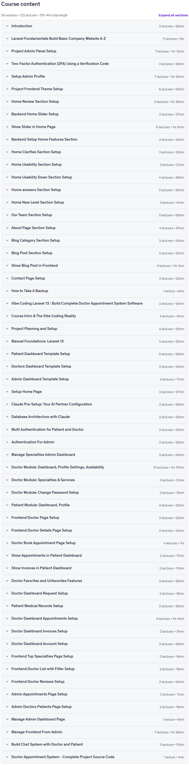 Temas del curso · Codificación Vibe Laravel 13 : Crea la aplicación del sistema de nombramiento del doctor 2026-5