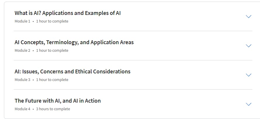 Course topics · Coursera — Introduction to Artificial Intelligence (AI) 2024-1