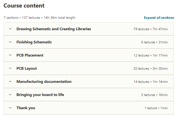 Course topics · Udemy — Learn to Design Your Own Boards 2020-4