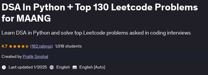 Pictures · Udemy — DSA In Python + Top 130 Leetcode Problems for MAANG 2025-1