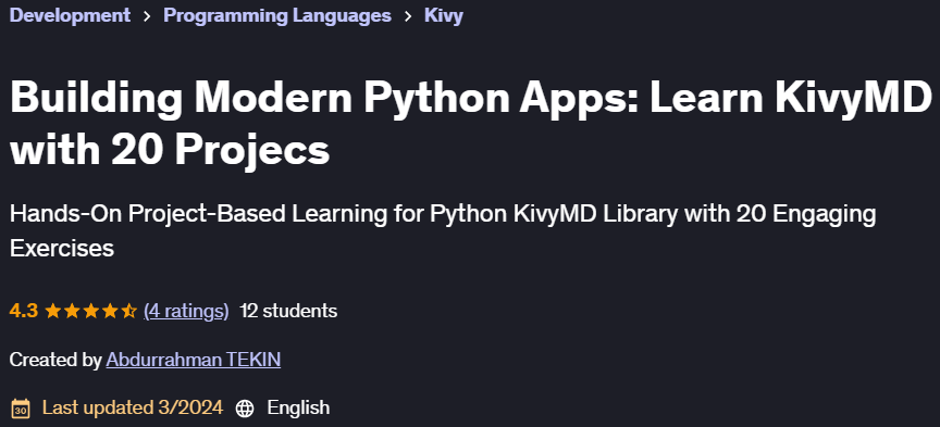 Pictures · Building Modern Python Apps: Learn KivyMD with 20 Projecs 2024-3