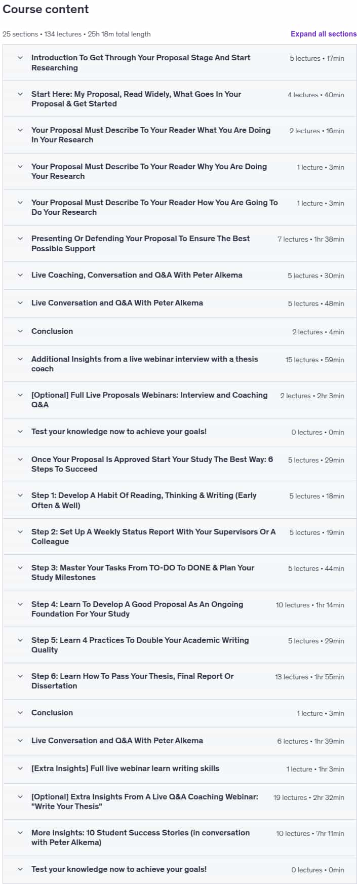 Course topics · Udemy — Research Proposal – Write, Defend & Get Your Study Approved 2024-11