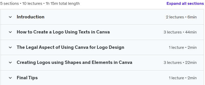 Course topics · DIY Business Logo Design using Canva 2024-6