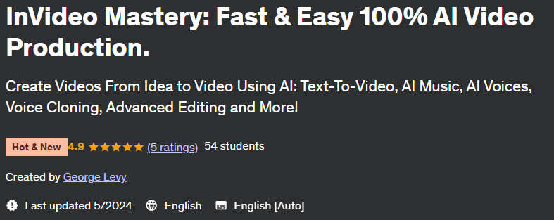 Pictures · InVideo Mastery: Fast & Easy 100% AI Video Production. 2024-4
