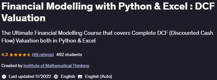 Pictures · Udemy — Financial Modelling with Python & Excel : DCF Valuation 2022-11