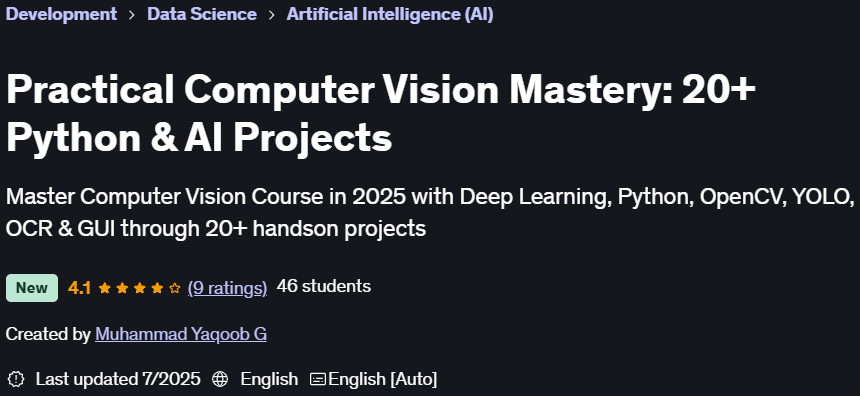 Pictures · Udemy — Practical Computer Vision Mastery: 20+ Python & AI Projects 2025-6