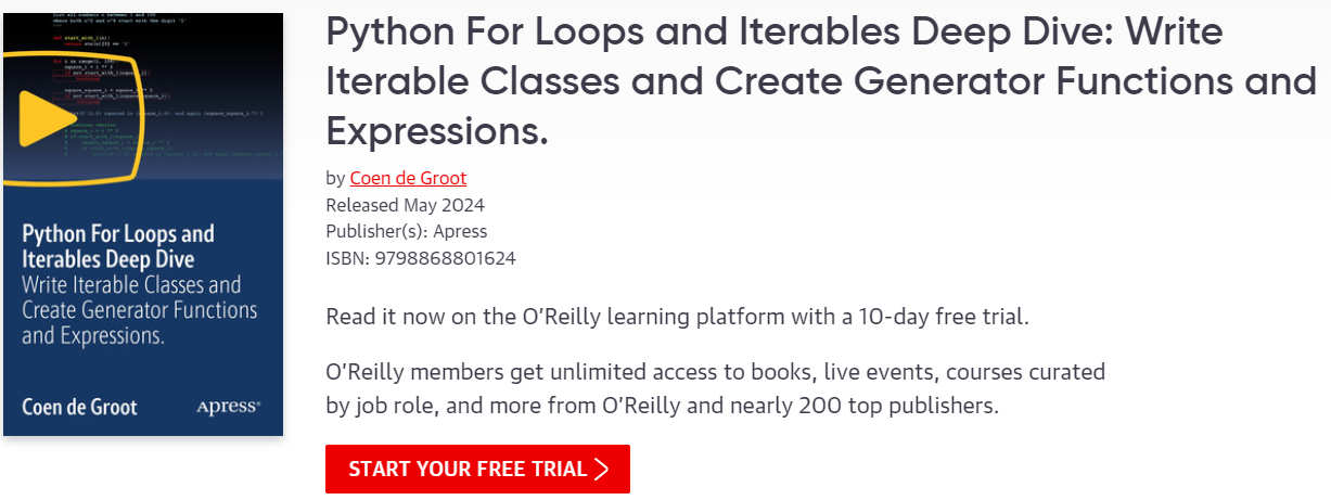 Pictures · Oreilly – Python For Loops and Iterables Deep Dive: Write Iterable Classes and Create Generator Functions and Expressions. 2024-5
