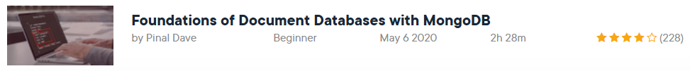 Pictures · Pluralsight — Foundations of Document Databases with MongoDB 2020-6