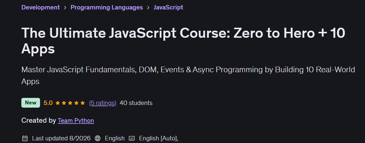 Images · Le Ultimat JavaScript Cours : Zero to Hero + 10 Appes 2026-9