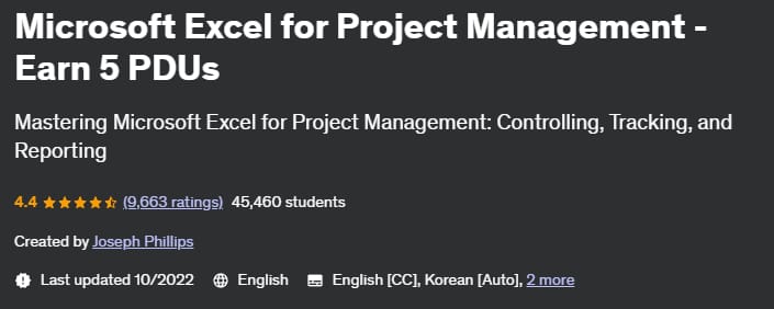 Pictures · Microsoft Excel for Project Management – Earn 5 PDUs 2022-10