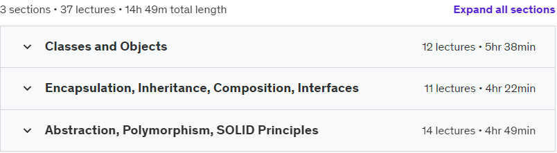 Course topics · C# Intermediate – Part I (Mastering OOP) 2023-12