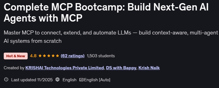 تصاویر · مکمل MCP Bootcamp: Next-Gen بنانے کے لئے AI MCP کے ساتھ ایجنٹ 2025-11