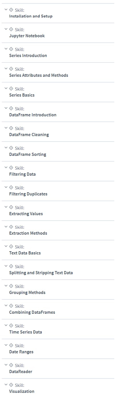 Course topics · CBTNuggets – Python and pandas for Data Manipulation 2022-5