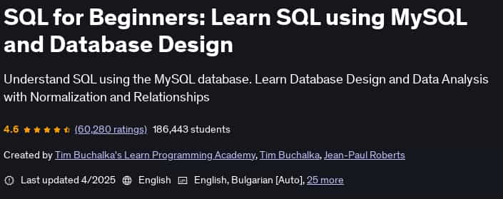 Pictures · SQL for Beginners: Learn SQL using MySQL and Database Design 2025-4