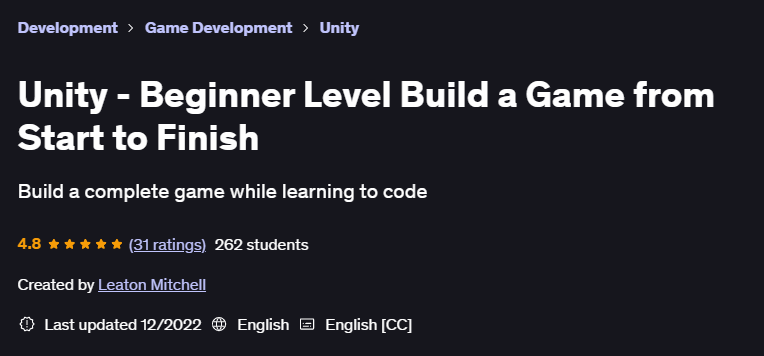 Pictures · Udemy — Unity – Beginner Level Build a Game from Start to Finish 2022-12