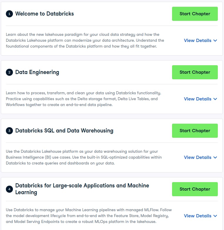 Course topics · Datacamp — Databricks Concepts 2025-3