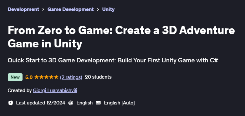 Pictures · Udemy — From Zero to Game: Create a 3D Adventure Game in Unity 2024-12