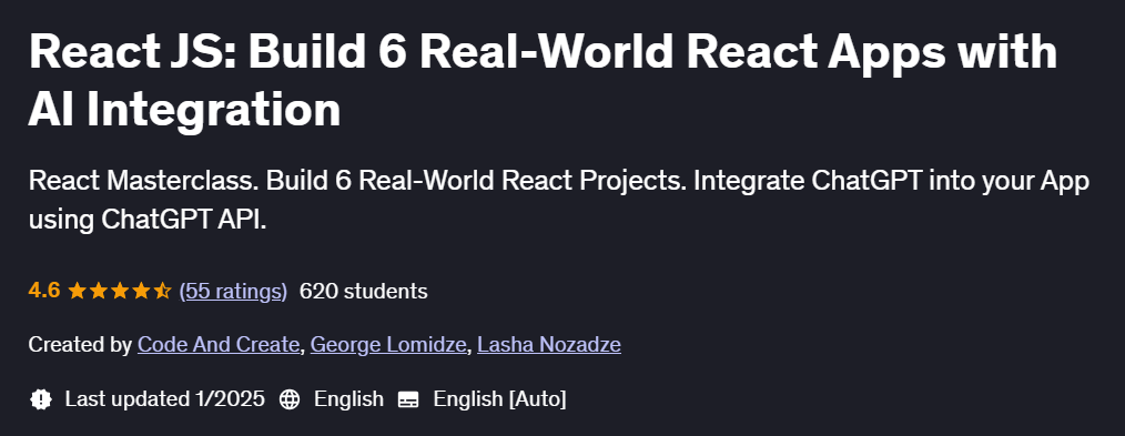 Pictures · React JS: Build 6 Real-World React Apps with AI Integration 2025-1