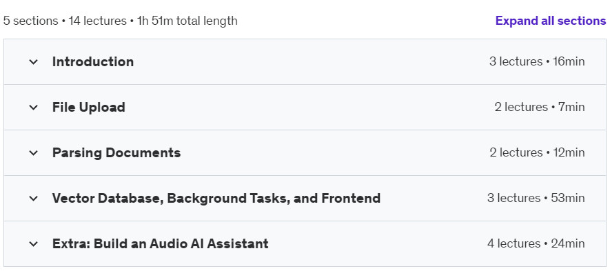 Course topics · DSPy: Develop a RAG app using DSPy, Weaviate, and FastAPI 2024-9