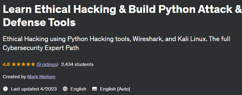 Pictures · Udemy — Learn Ethical Hacking & Build Python Attack & Defense Tools 2023-4