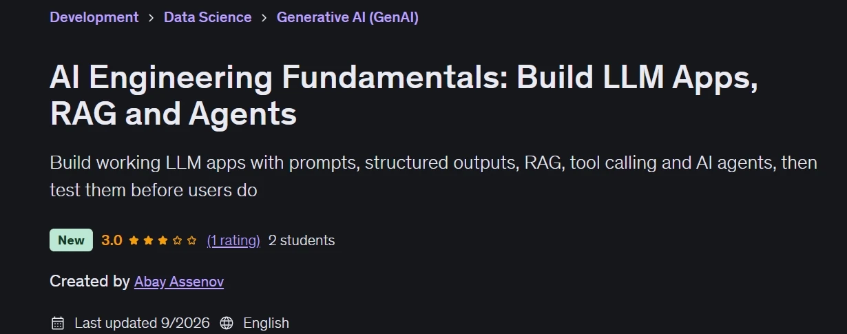 Pictures · AI Engineering Fundamentals: Build LLM Apps RAG and Agents 2026-9