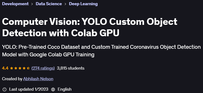 Pictures · Udemy — Computer Vision: YOLO Custom Object Detection with Colab GPU 2023-1