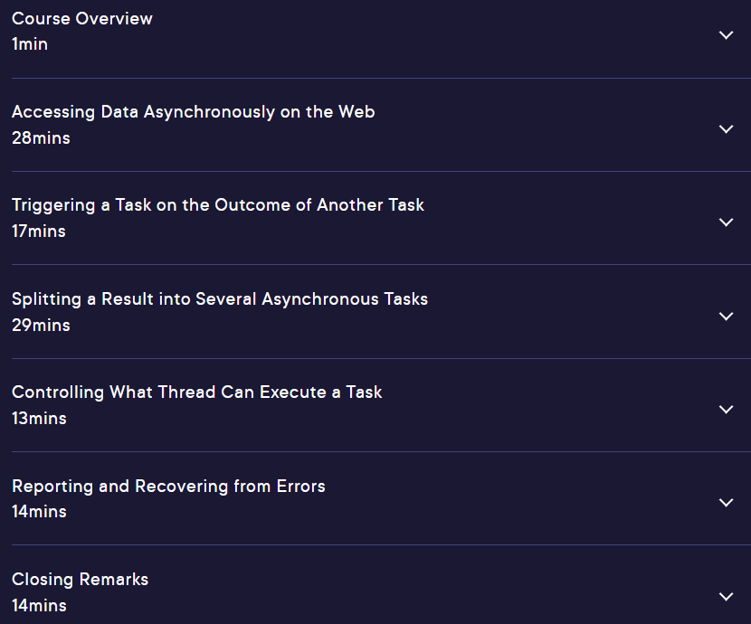 Course topics · Pluralsight — Asynchronous Programming in Java 2022-6