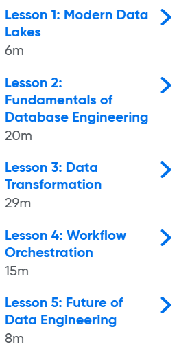 Course topics · Oreilly — Modern Data Engineering Essentials 2025-8