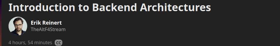 Pictures · Introduction to Backend Architectures 2024-7
