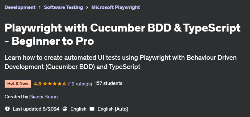 Pictures · Udemy — Playwright with Cucumber BDD & TypeScript – Beginner to Pro 2024-8