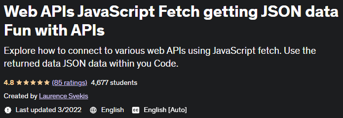 Pictures · Udemy — Web APIs JavaScript Fetch getting JSON data Fun with APIs 2022-3