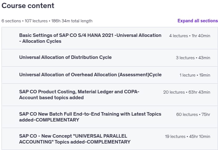 课程主题 · SAP CO S / S4 汉娜 2023 完成到结束的SAP CO场景 2025-10