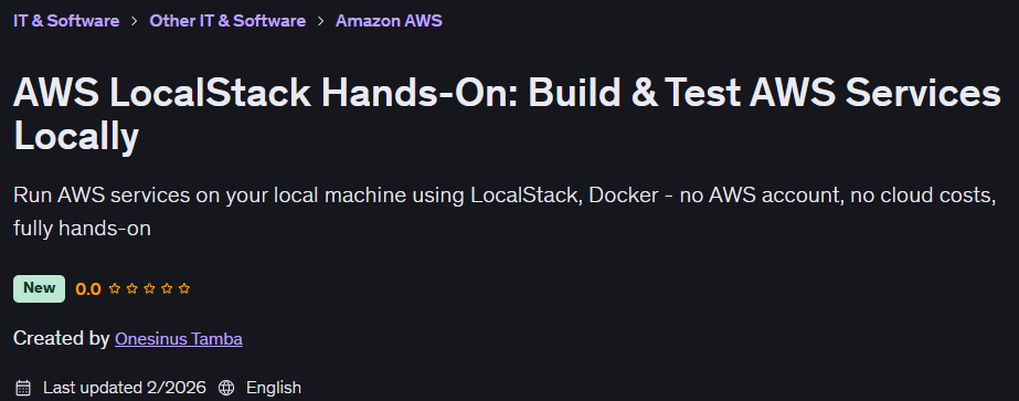 画像 · AWS LocalStack Hands-On: 構築&テスト AWS 地元サービス 2026-2