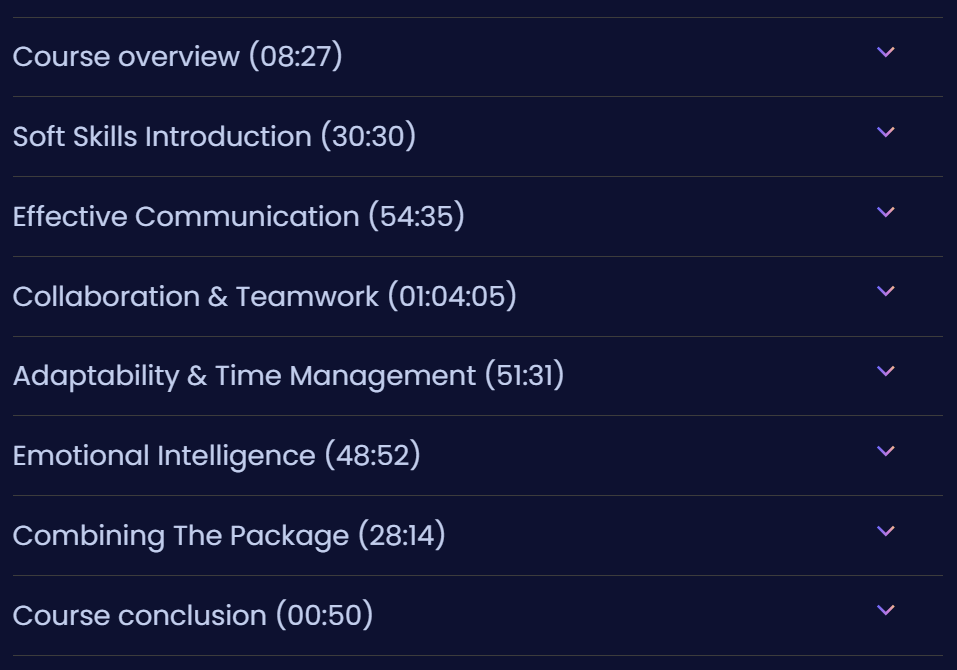 Course topics · Dometrain — Career: Soft Skills for Software Engineers 2024-12