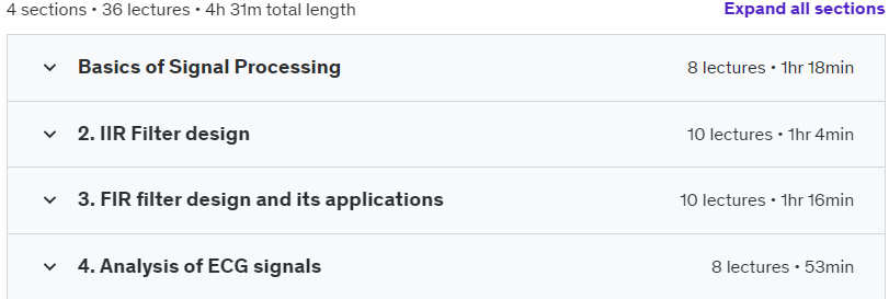 Course topics · Biomedical Signal Processing 2024-5