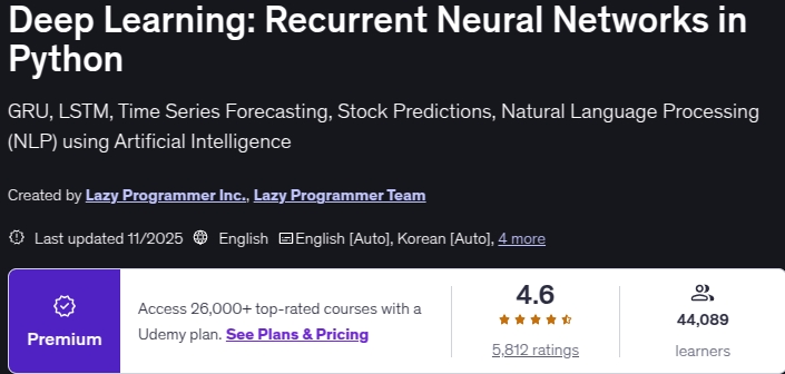 Pictures · Deep Learning: Recurrent Neural Networks in Python 2025-11