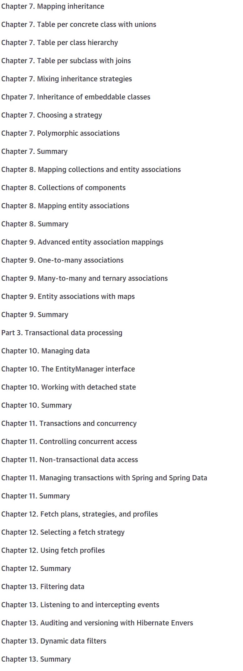 Course topics · Oreilly — Java Persistence with Spring Data and Hibernate, Video Edition 2023-3