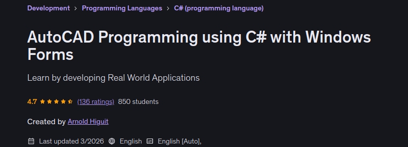 Pictures · AutoCAD Programming using C# with Windows Forms 2026-3