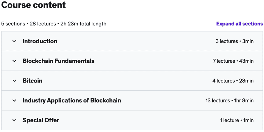 Course topics · Introduction to Blockchain with Industry Applications 2022-2