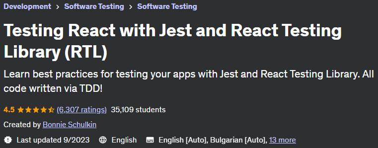 Pictures · Udemy — React Testing Library with Jest / Vitest 2024-9