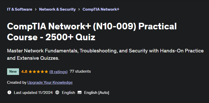 Pictures · Udemy — CompTIA Network+ (N10-009) Practical Course – 2500+ Quiz 2024-11