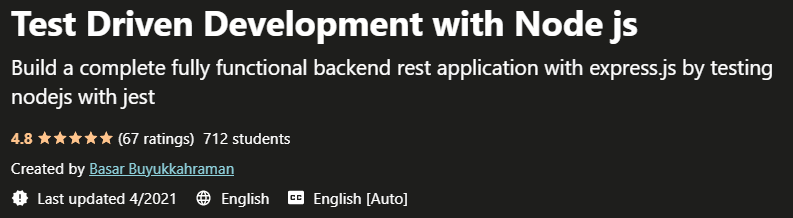 Pictures · Udemy — Node js with Test Driven Development 2020-10/2022-4