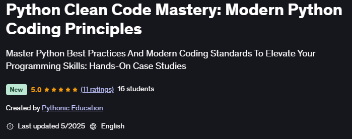 Pictures · Python Clean Code Mastery: Modern Python Coding Principles 2025-5