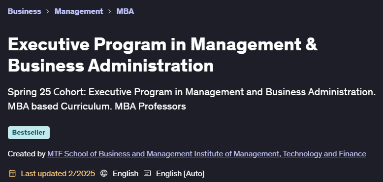 Pictures · Udemy — Executive Program in Management & Business Administration 2025-2